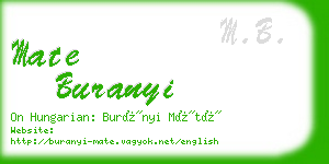 mate buranyi business card